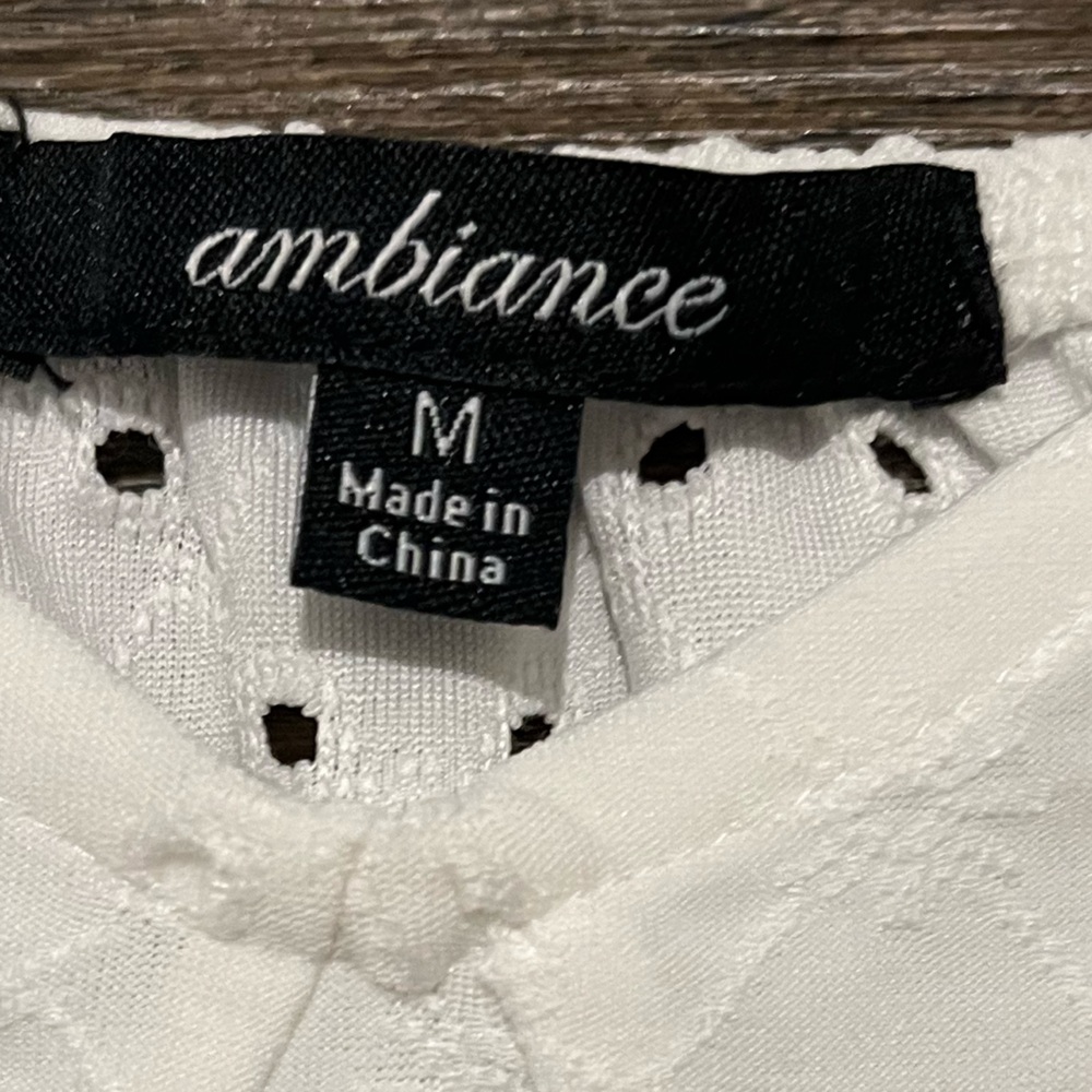 Ambiance White Blouse with Puff Sleeves - Picture 2 of 4